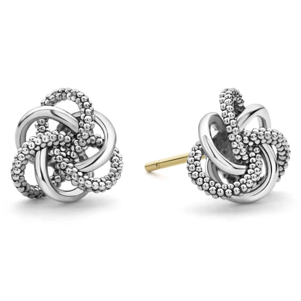 LAGOS Silver and Gold Knot Earrings